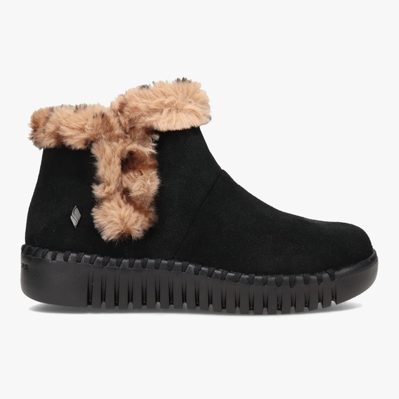 Skechers Go Walk Smart Purr Fection Black Leopard Warm Sneaker Ankle Boots 8.5 - Picture 1 of 13